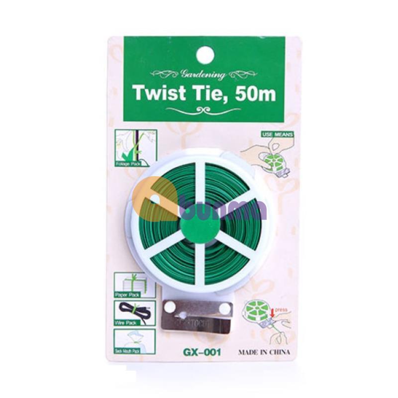 Combo bộ 2 cuộn dây buộc đồ đa năng Twist Tie GX-001, 50m (Dây nhựa, lõi kẽm)