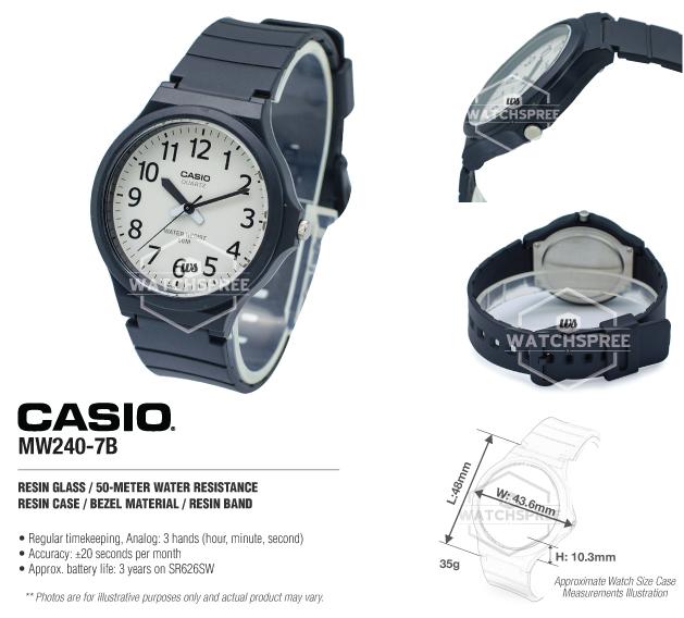 Đồng Hồ Nam Dây Nhựa Casio MW-240-7BVDF