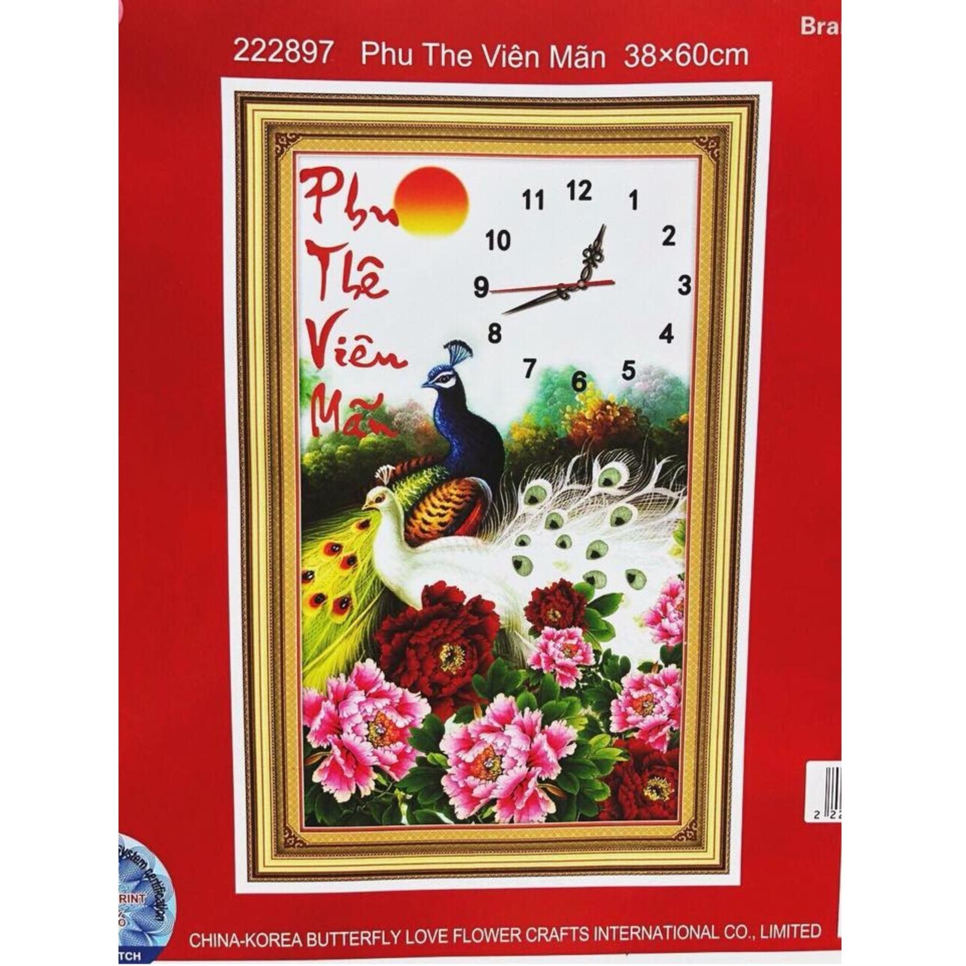 Tranh thêu đồng hồ công DLH-222897