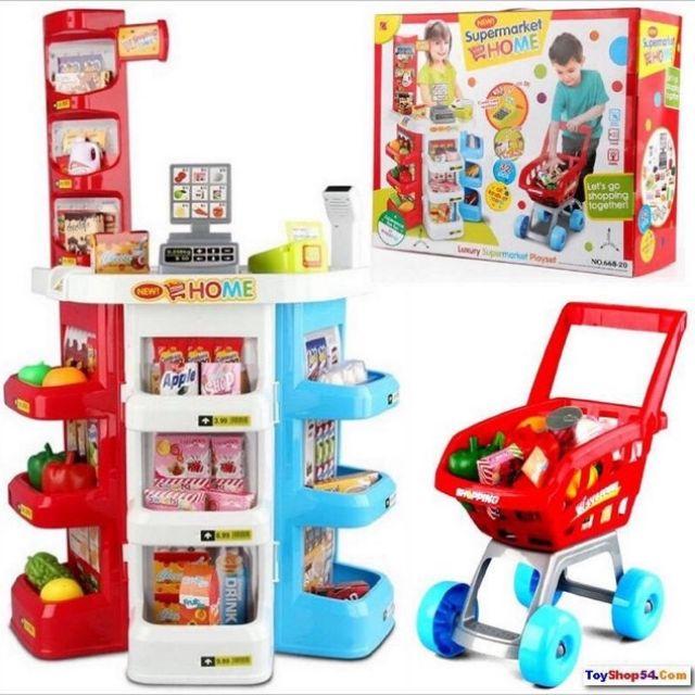 Bộ đồ chơi siêu thị có máy quẹt thẻ tính tiền cao cấp 668-20