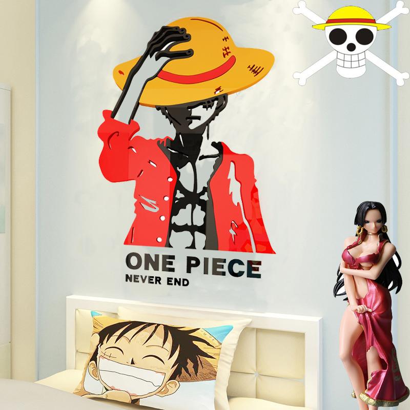 One Piece Áp Phích Luffy Mica Lập Thể Giấy Dán Tường Phòng Ngủ Phòng Ngủ Phòng Ký Túc Xá Tường Anime Tranh Dán Tường Trang Trí Tường