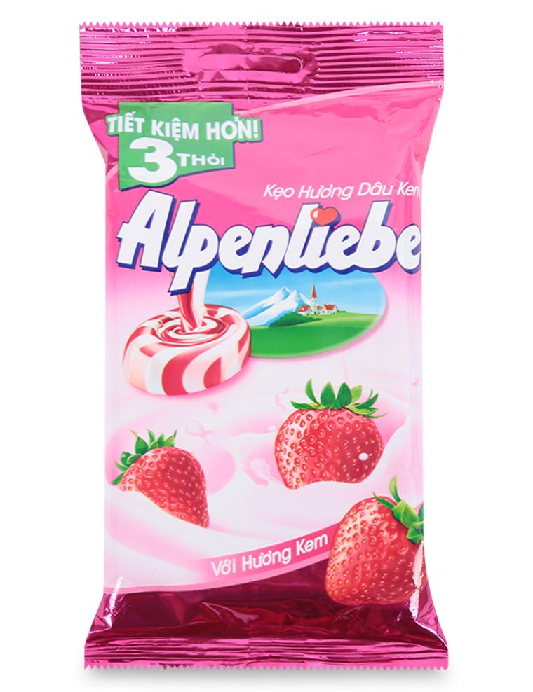 Kẹo sữa dâu Alpenliebe gói 96g