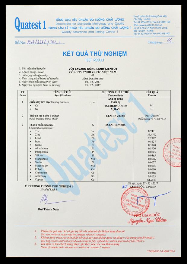 VÒI NÓNG LẠNH ZENTO ZT2027