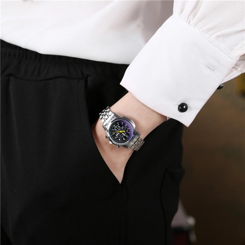 Luxury Blue Ray Glass กันน้ำ stainless QUARTZ ชาย Watch