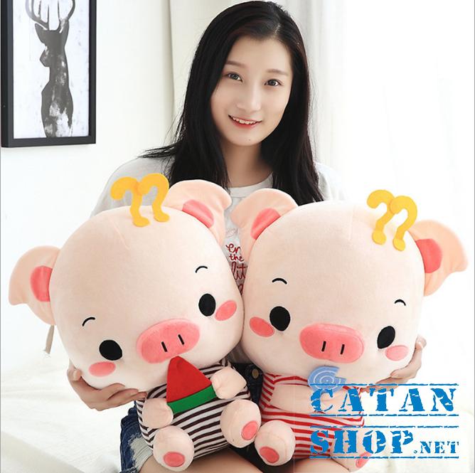 Gối mền heo dấu hỏi 3 trong 1 siêu cute , nỉ nhung cực mịn, chăn gối văn phòng, gấu bông kèm mền, quà tặng