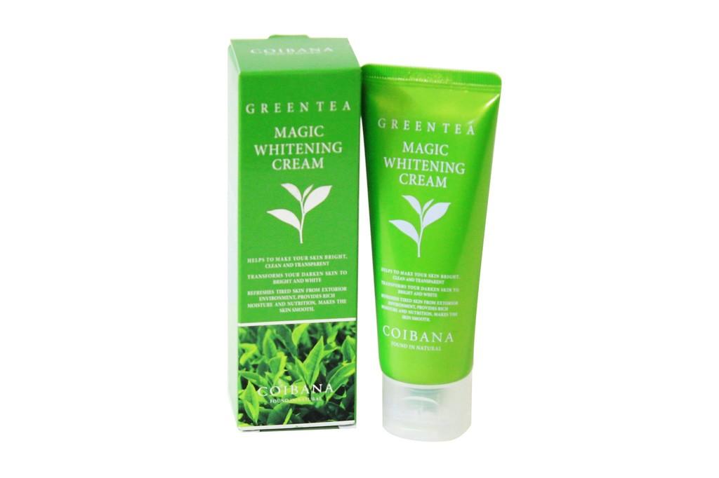 Kem dưỡng trắng trà xanh Coibana Green Tea Magic Whitening Cream 60ml