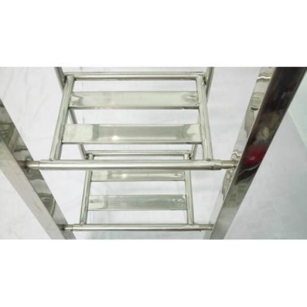 Thang chữ A inox ống vuông 40mm dày 0.6mm 5bậc