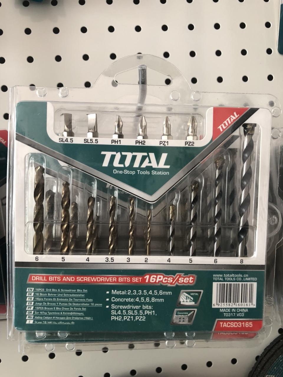 BỘ MŨI KHOAN SẮT THÉP TOTAL TACSD3165