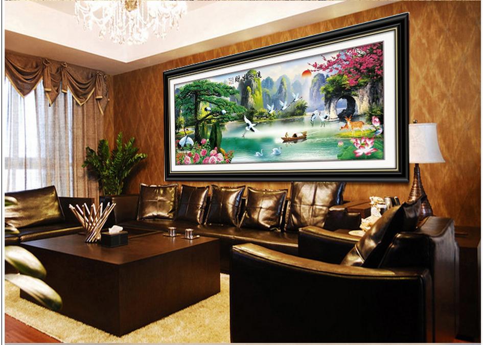 Tranh thêu chữ thập non nước hữu tình - DLH-YA928