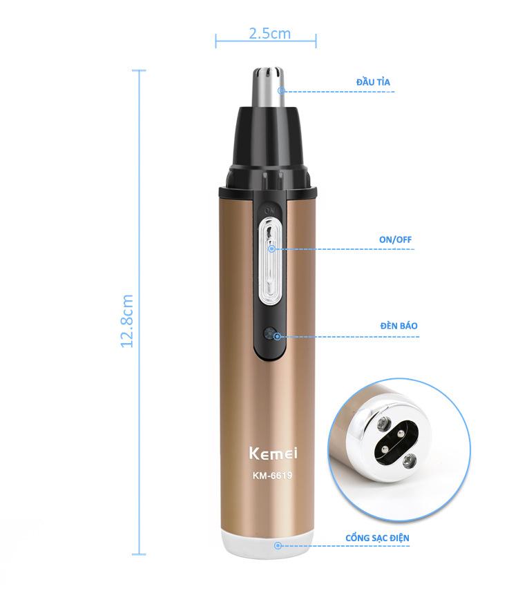 Máy tỉa lông mũi Kemei KM-6619