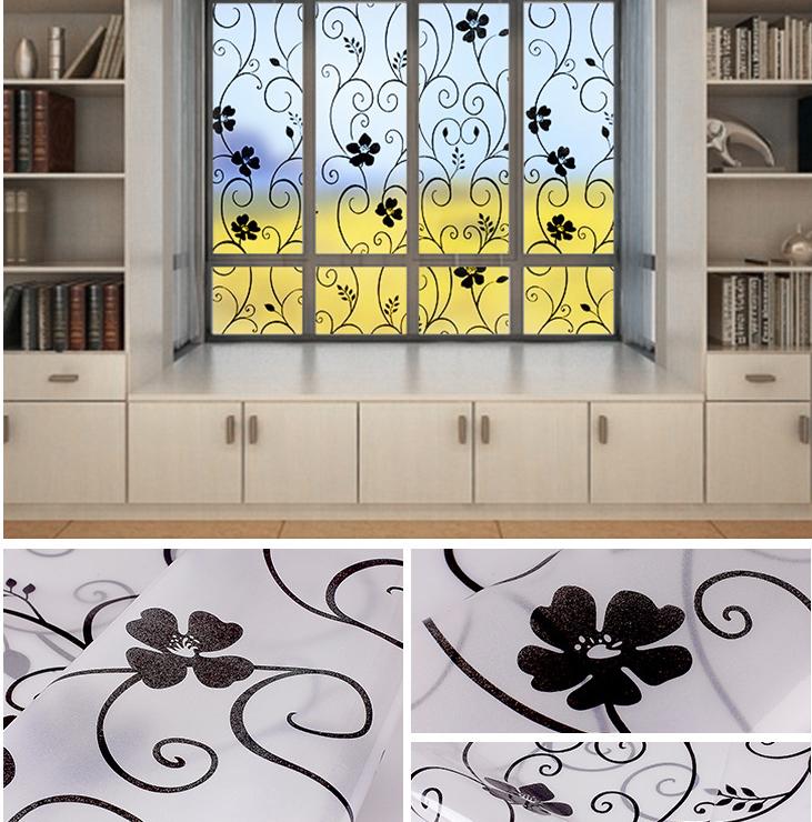Decal Dán Kính Hoa Dây Đen