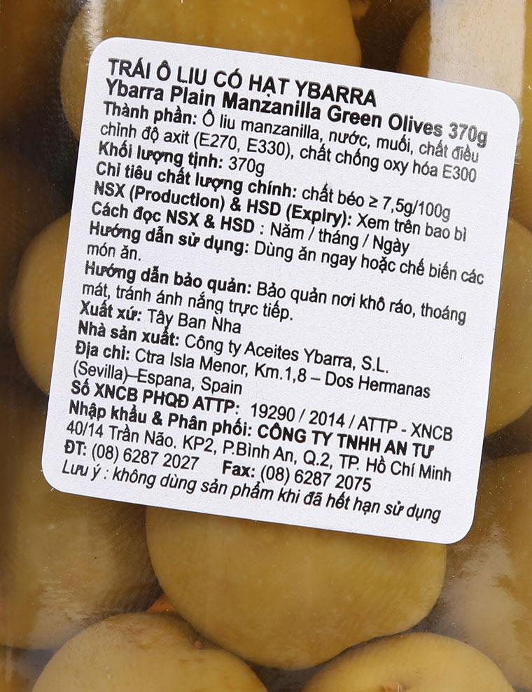 Trái Olive Ybarra có hạt 370g