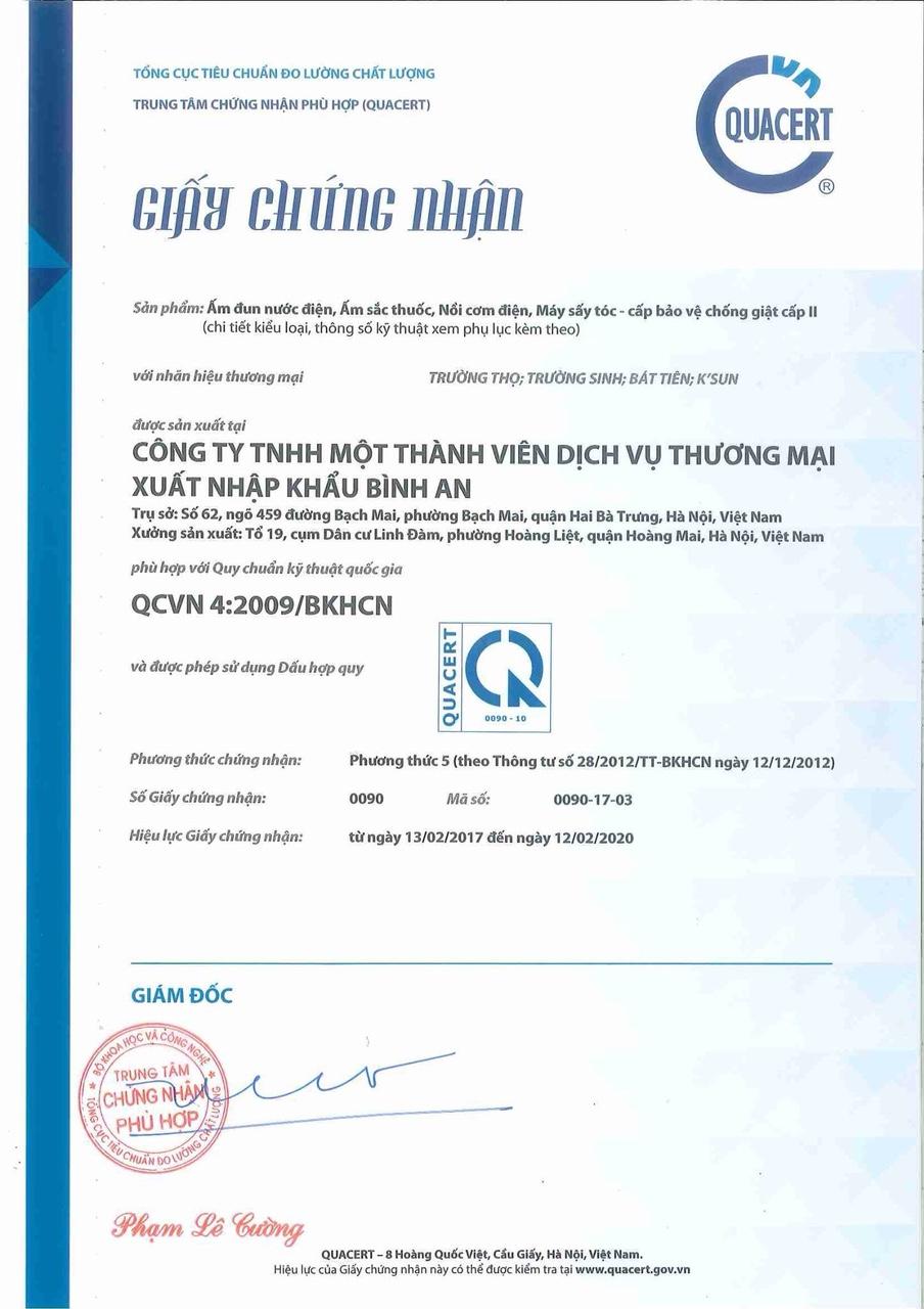 Nồi cơm điện Trường Thọ BA2088A 1.2L