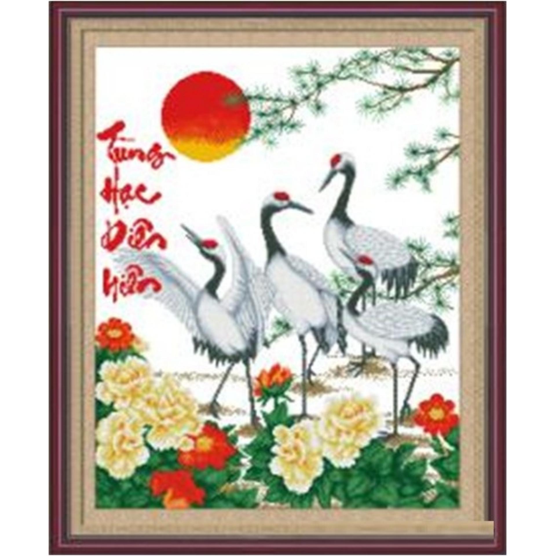 Tranh thêu 222862 - Tùng hạc diên niên