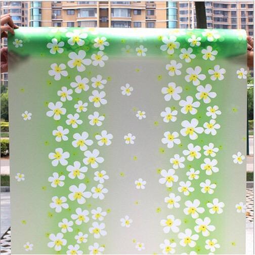 Decal dán kính hoa lài xanh lá