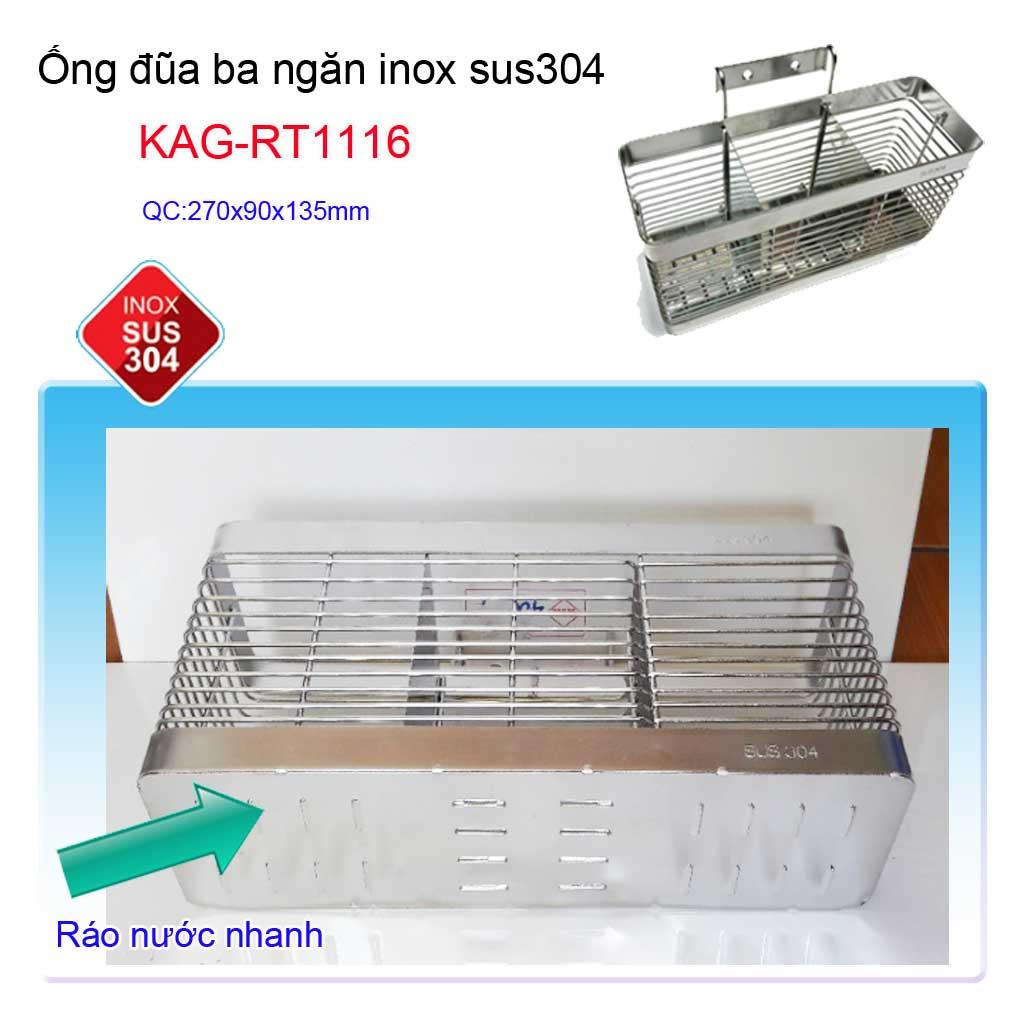 ỐNG ĐŨA 3 NGĂN INOX KAG-RT1116