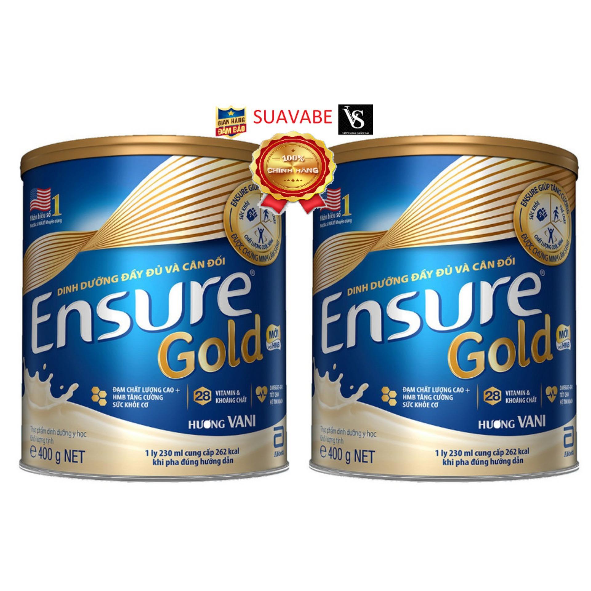 Combo 2 hộp Sữa bột Abbott Ensure Gold 400g hương vani
