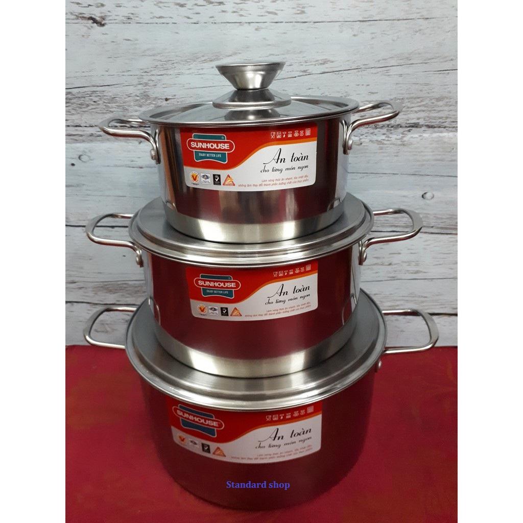 Bộ 3 nồi inox Sunhouse SH114