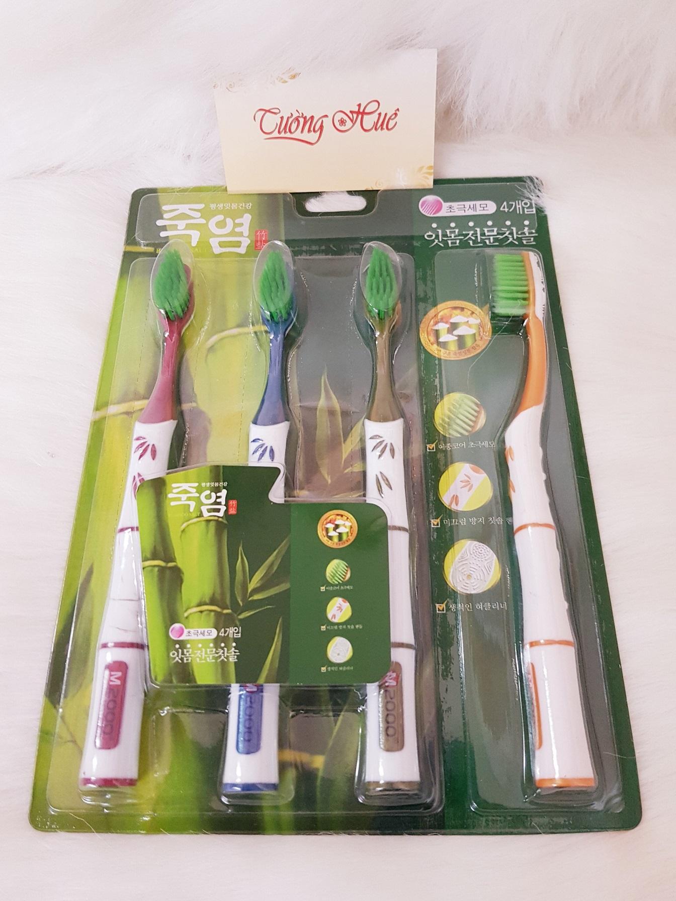 Bàn Chải Đánh Răng muối tre combo 4 cây