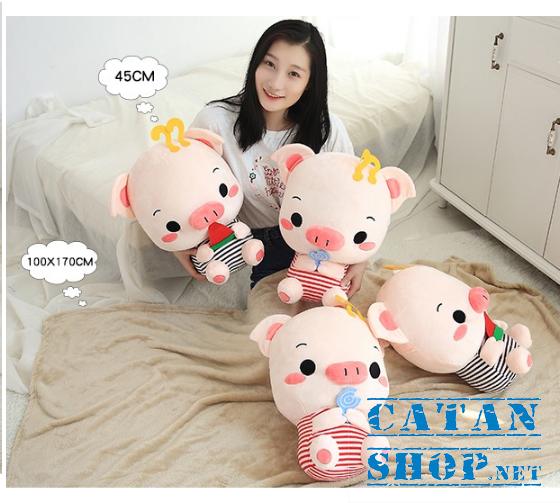 Gối mền heo dấu hỏi 3 trong 1 siêu cute , nỉ nhung cực mịn, chăn gối văn phòng, gấu bông kèm mền, quà tặng