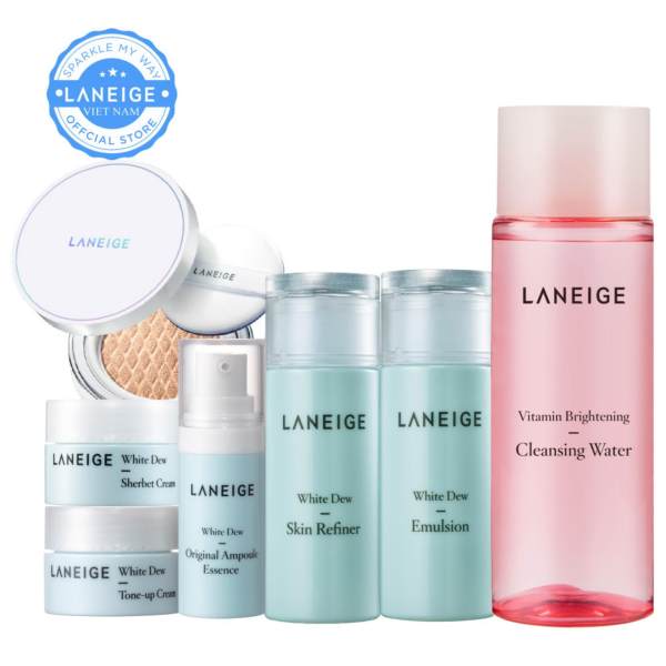 Combo trang điểm và dưỡng trắng da Laneige White Dew