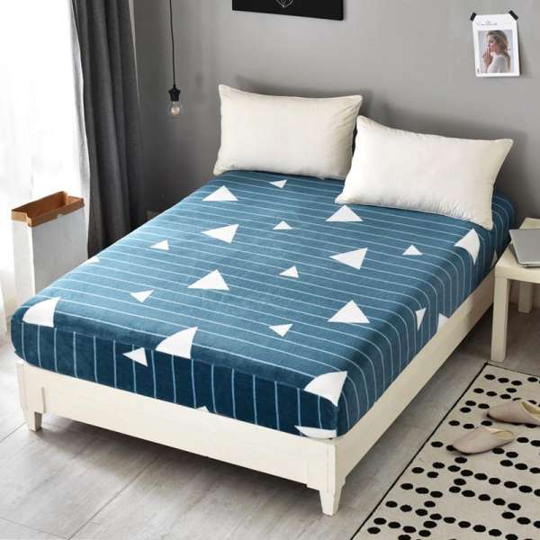 Phong Cách Bắc Âu Giản Lược Vải Flannel Hoa In Ga Bọc Đệm Đồ Gia Dụng Ga Giường Simmons Đệm Bảo Vệ Bộ Đồ Dùng Trên Giường Khởi Động Pad