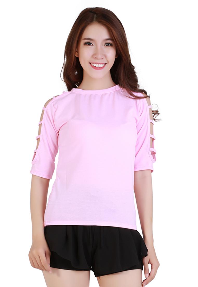 Áo Thun Cổ Tròn Ngắn Tay Đan Dây Nữ SoYoung WM TOP 700005