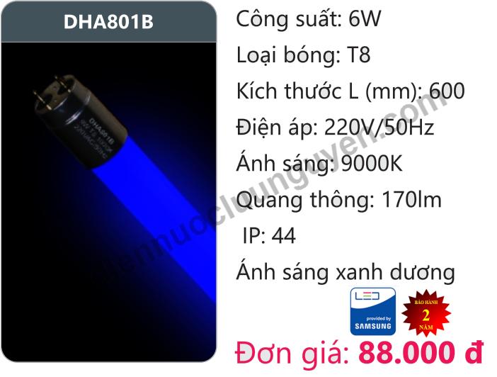Bóng led tuýp màu Duhal DHA801B - 9W