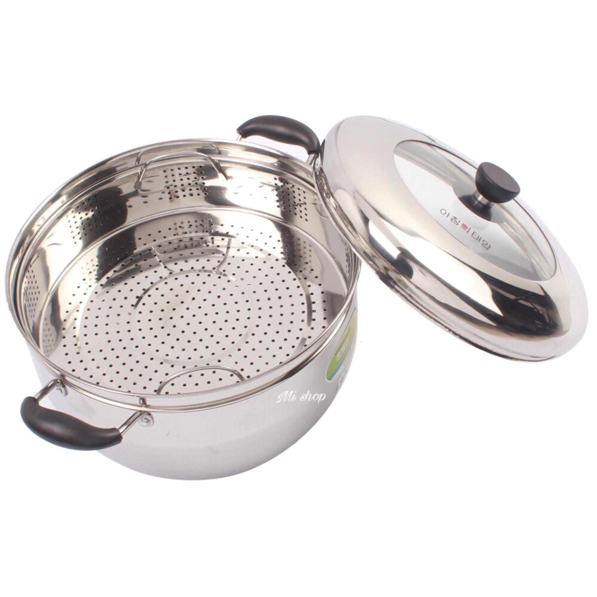 Nồi hấp Hàn Quốc inox Steam Cooker 30cm