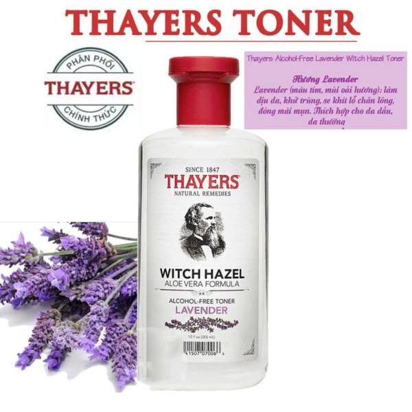 Nước hoa hồng không chứa cồn Thayers Alcohol Free Witch Hazel Toner Lavender 355ml