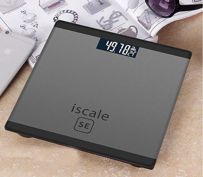 Cân sức khỏe điện tử mặt kính cường lực Iscale SE tặng kèm 2 Pin AA