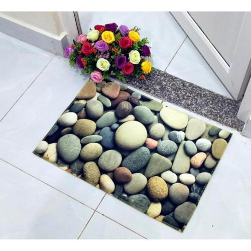 Bộ 2 thảm hoa lau chân 3D (60x40x1.5) khong vien