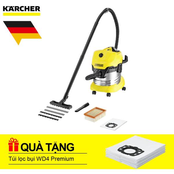 Máy hút bụi khô & ướt Karcher, WD 4 Premium + Tặng Túi lọc bụi WD4