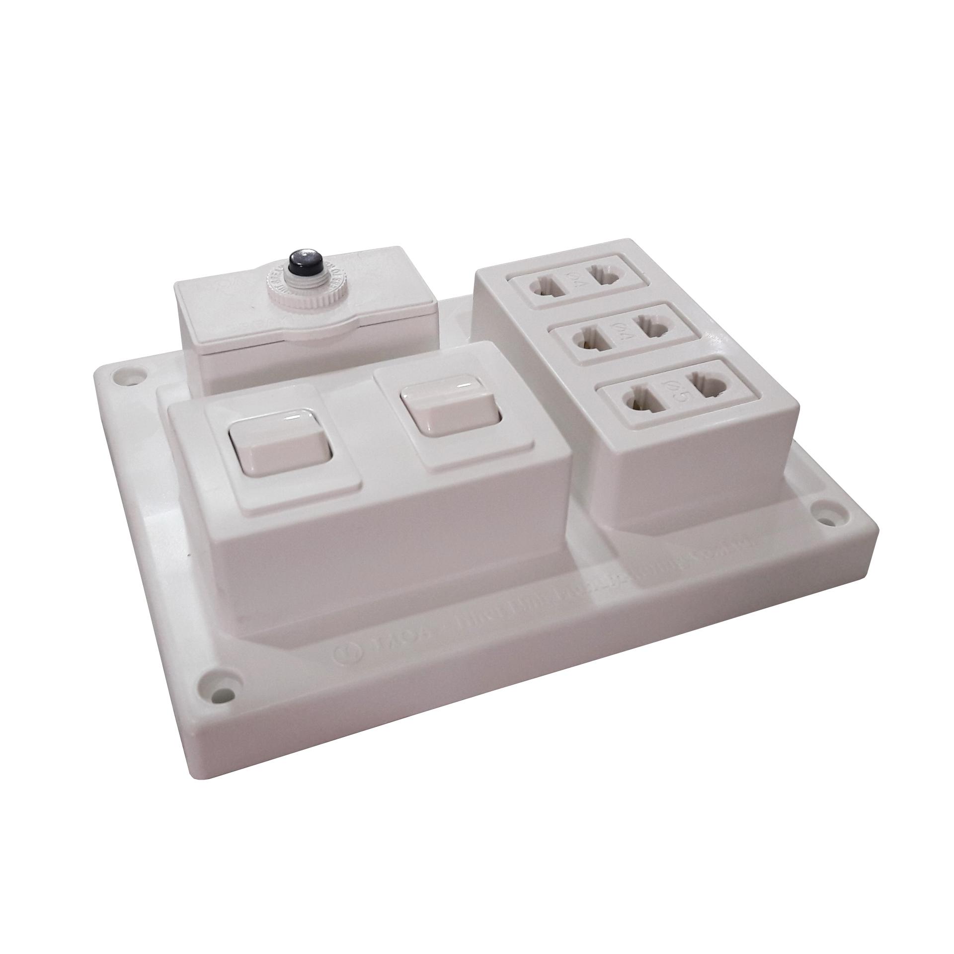 Bảng điện nổi LiOA có 3 ổ cắm 2 công tắc B-CB15A2C