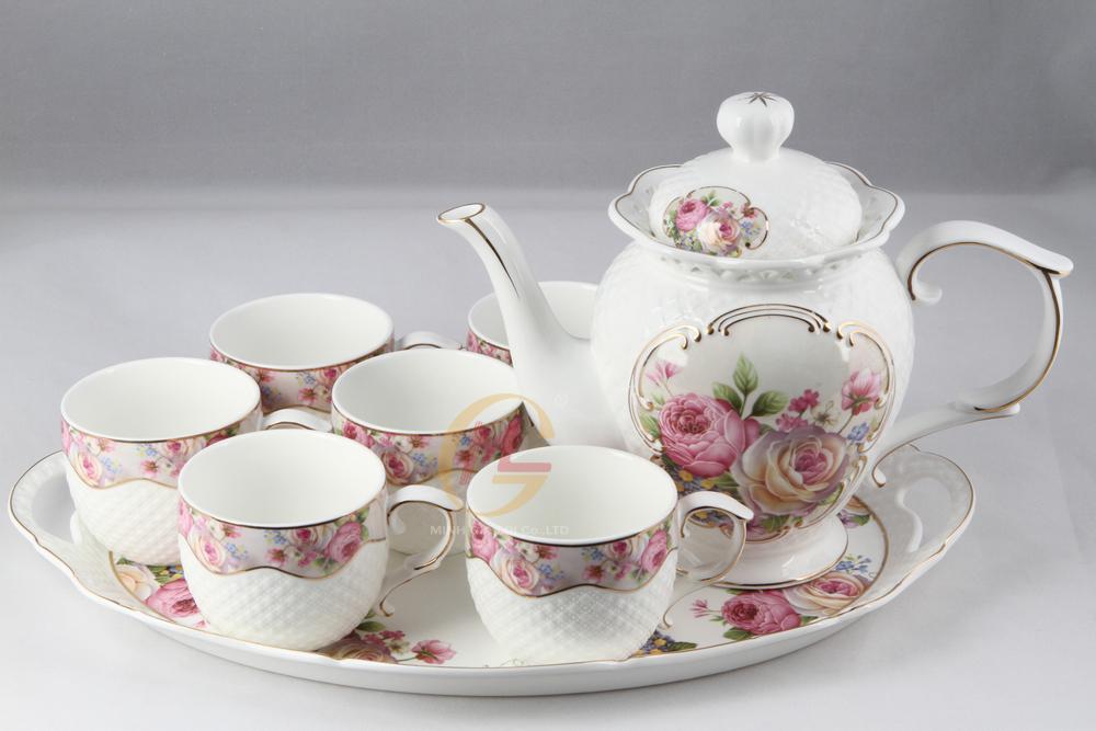 Bộ tách trà khay sứ Ceramic