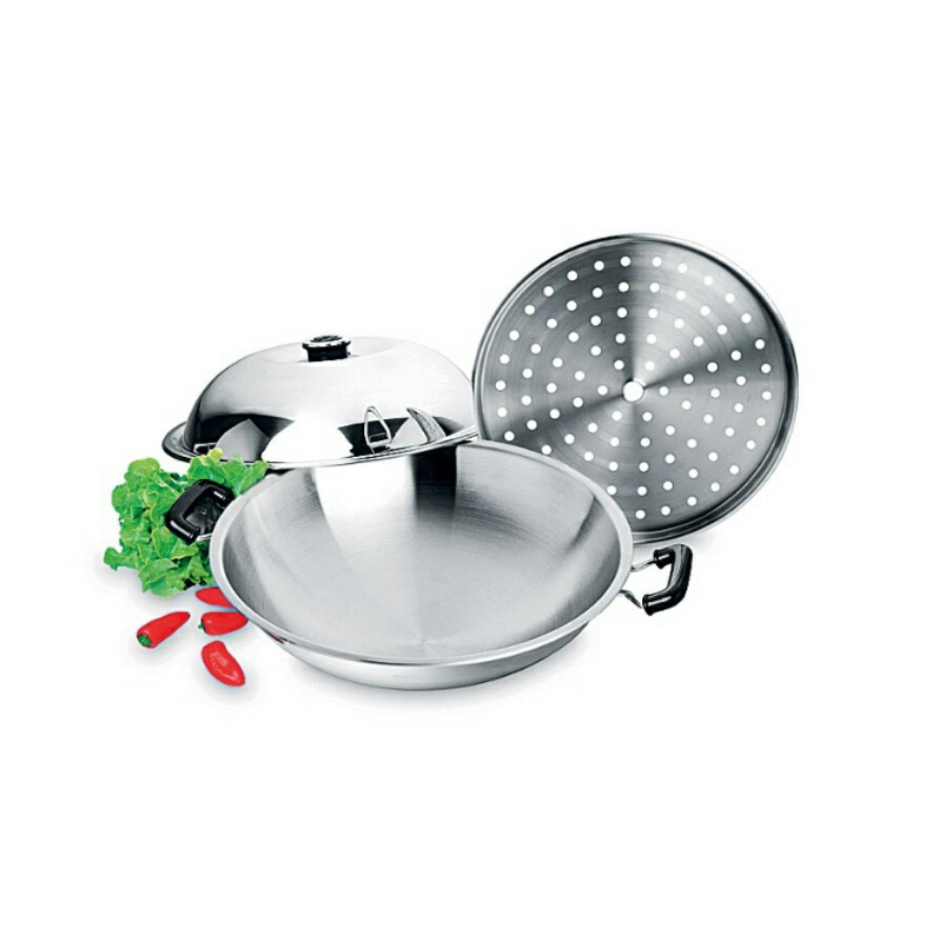 Chảo sâu lòng Zebra Wok 176202 có hấp 42cm