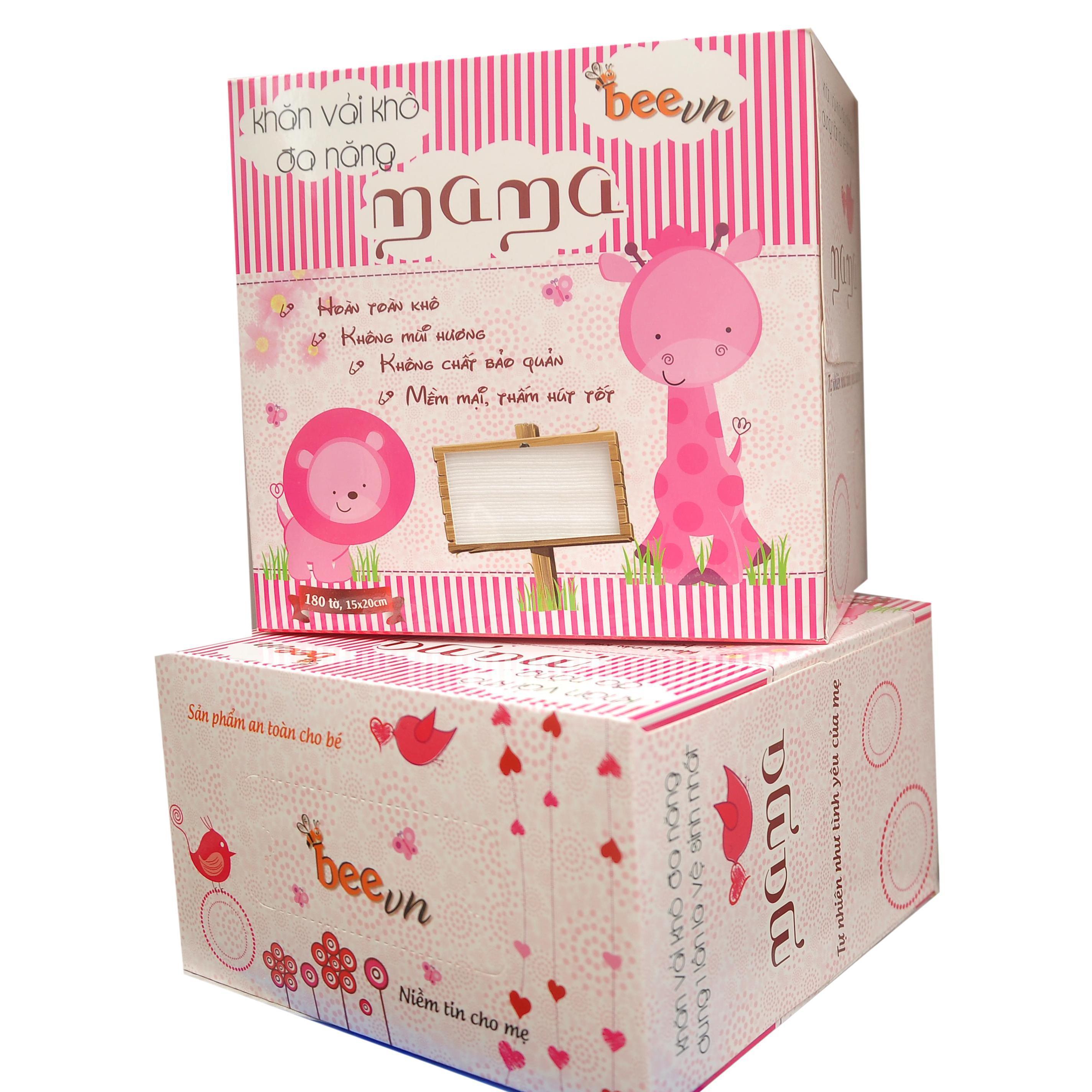 Khăn vải khô đa năng MaMa 180 tờ/hộp