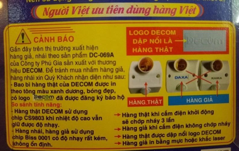 Đui đèn cảm ứng DECOM DC-069B  - DC069B