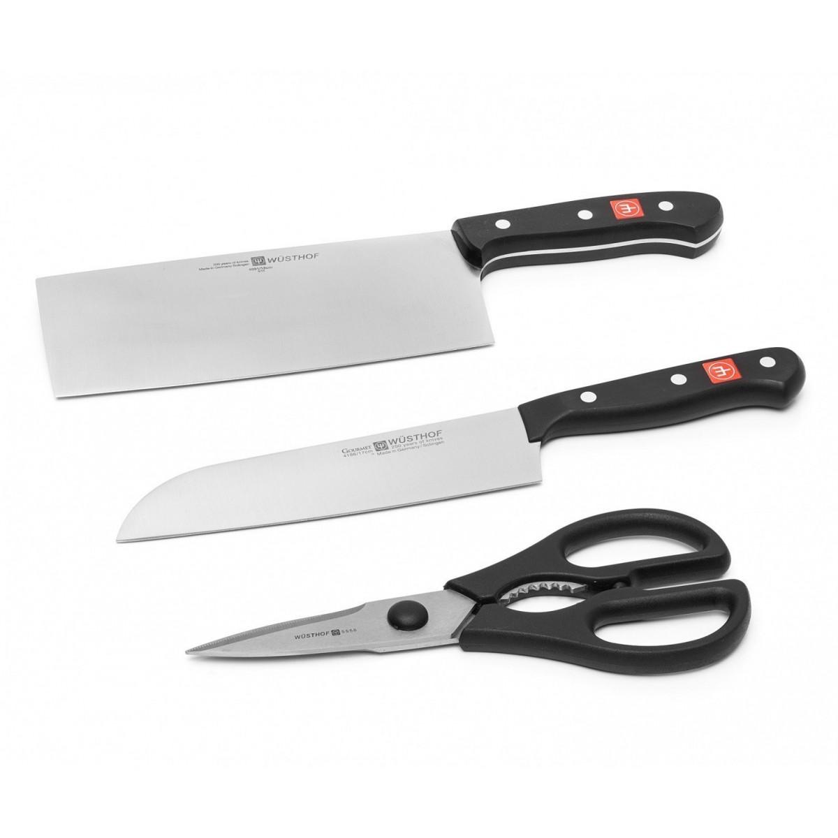 Bộ dao bếp Á 18cm, dao Santoku và kéo nhà bếp 9288 Gourmet Wusthof