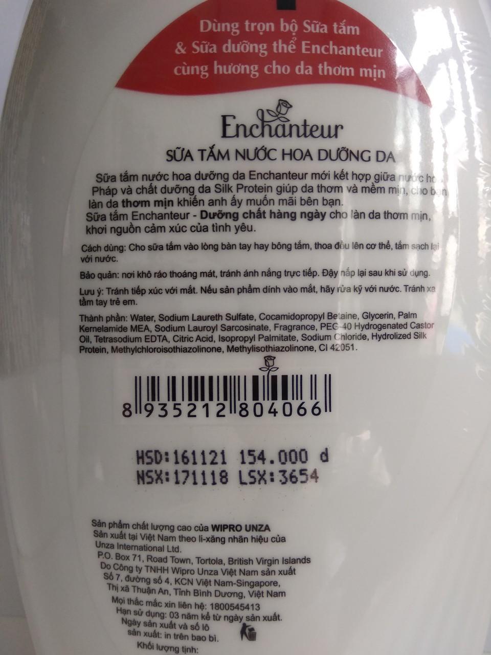 Sữa Tắm Nước Hoa Enchanteur Magic 650g