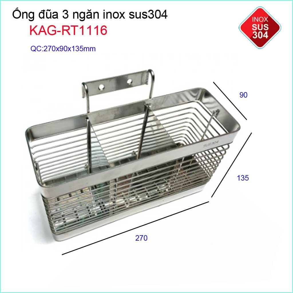 ỐNG ĐŨA 3 NGĂN INOX KAG-RT1116