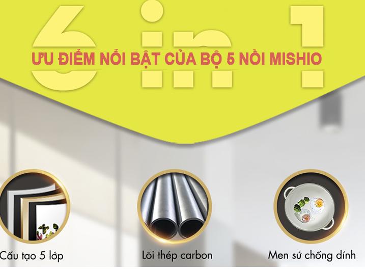BỘ NỒI TRÁNG MEN MISHIO