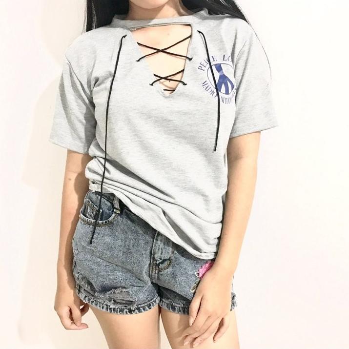 Áo Thun Cổ Chữ V Đan Dây SoYoung WM TOP 700016