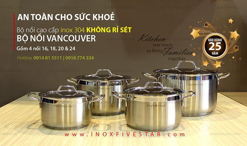 Bộ 4 nồi inox Fivestar FS08CV