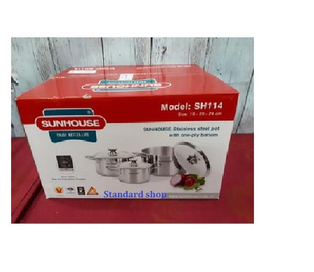 Bộ 3 nồi inox Sunhouse SH114