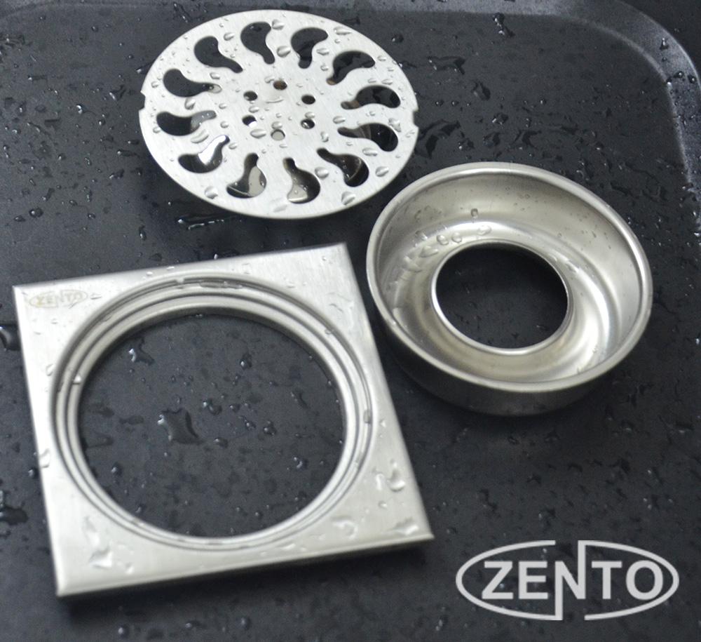 Phễu thoát sàn inox Zento TS121 - 115x115mm