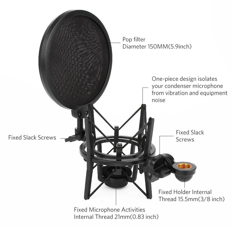 Shock Mount Kèm Màng Lọc Âm Cho Micro YL-101