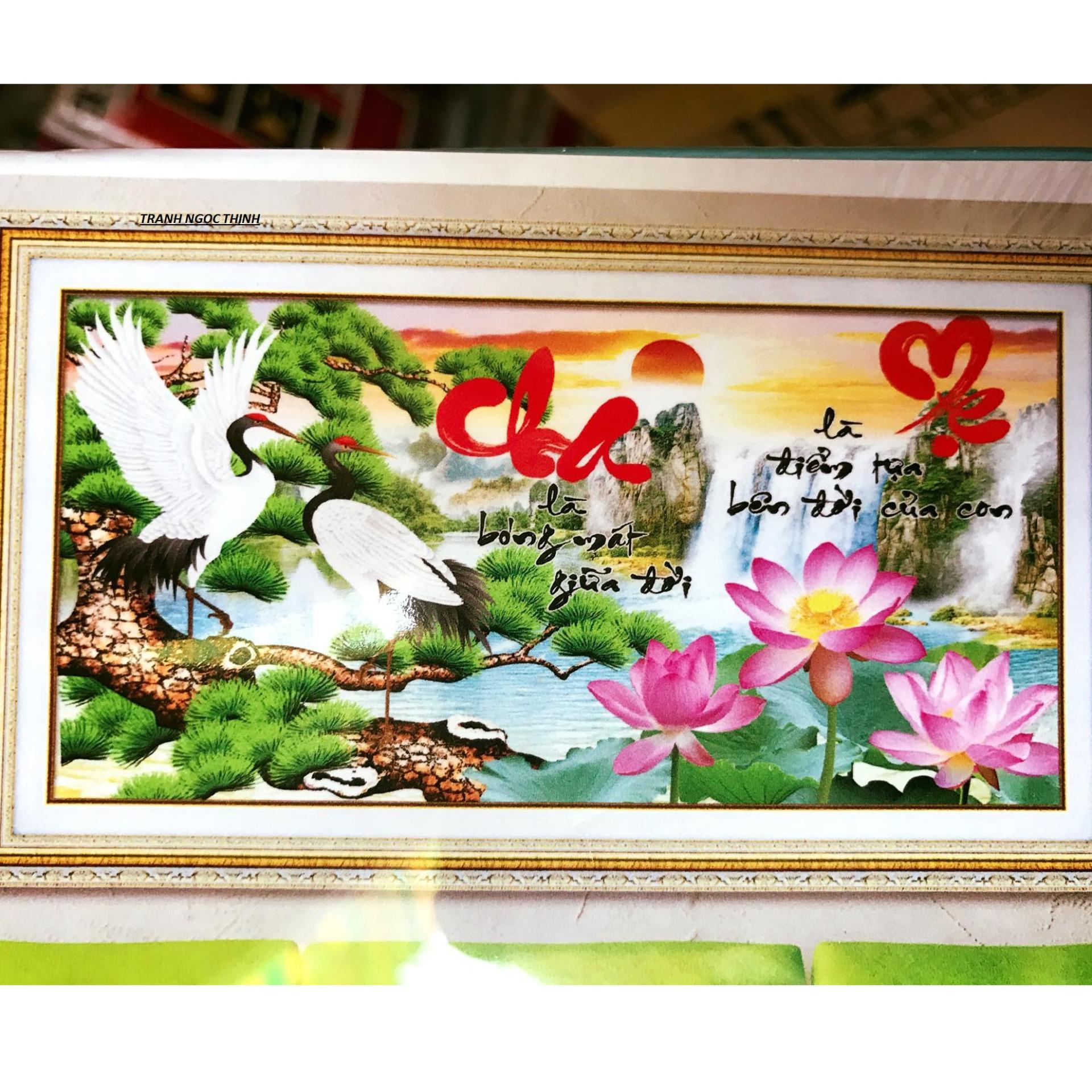 Tranh đính đá cha mẹ