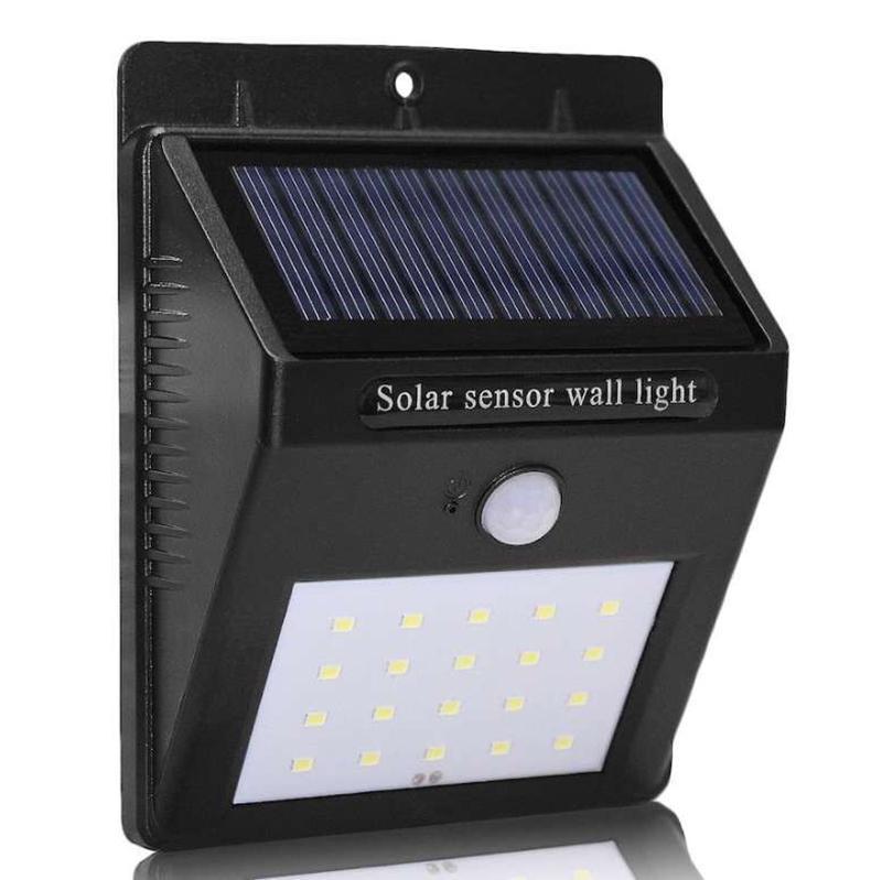 Đèn cảm biến hồng ngoại sử dụng năng lượng mặt trời Solar sensor Wall light - 30 Led siêu sáng (Đen)