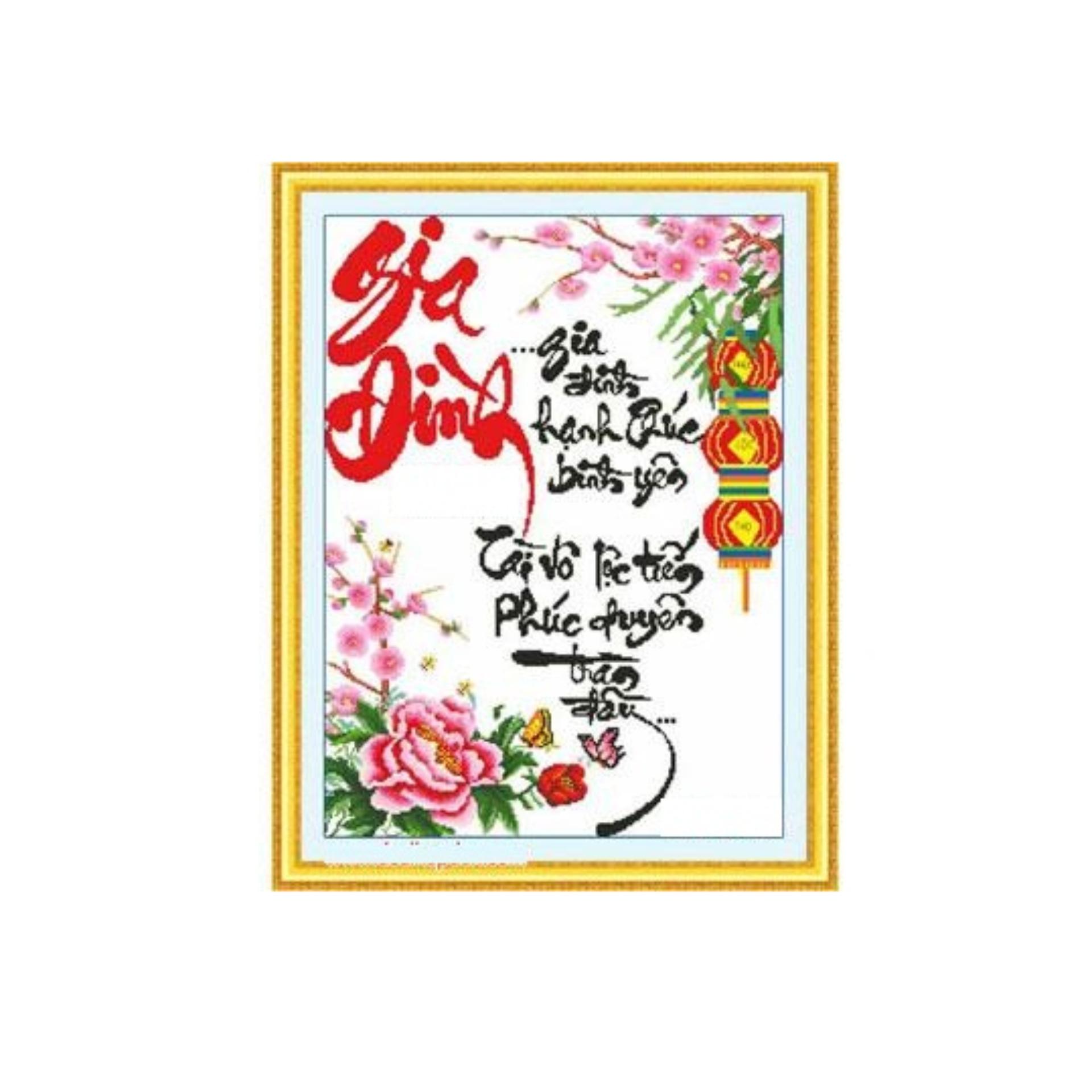 tranh thêu chữ thập gia đình - DLH-222695